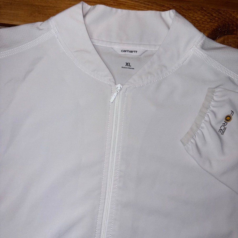 Carhartt Scrub Jacket Womens XL White Force Full Zip Performance C82310